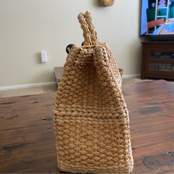 Women Wicker Handbag Bag  Beach Straw Woven Summer Rattan Basket Bag Boho - Picture 10 of 14